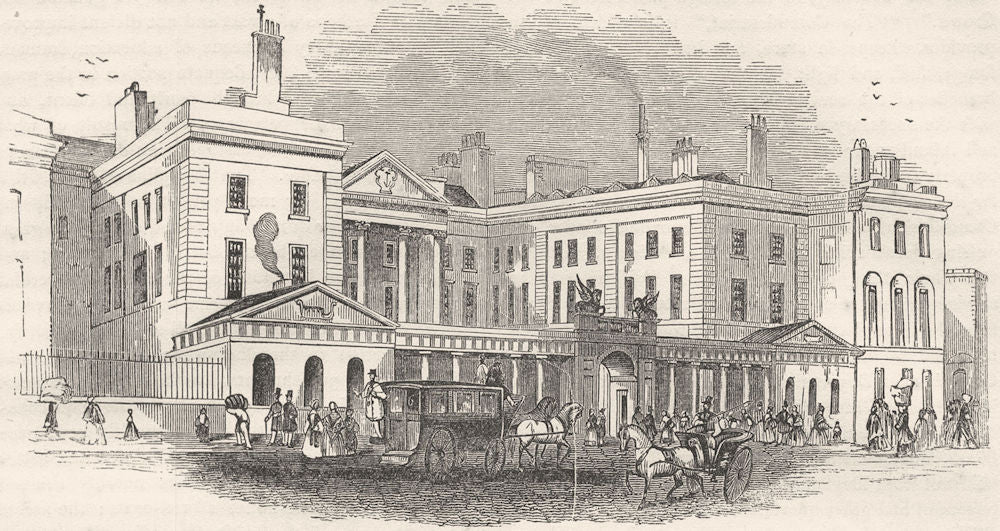 LONDON. The Admiralty 1850 old antique vintage print picture
